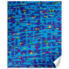 Blue Decorative Art Canvas 11  X 14  