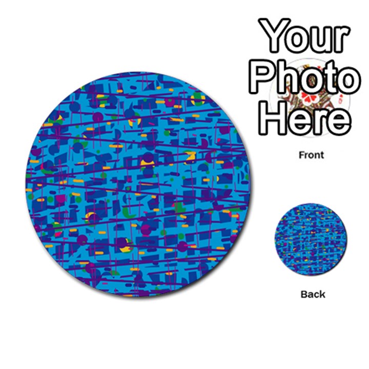 Blue decorative art Multi-purpose Cards (Round) 