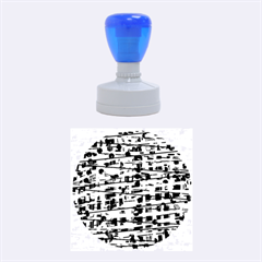 Blue Decorative Art Rubber Round Stamps (medium)