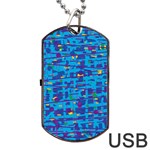 Blue decorative art Dog Tag USB Flash (Two Sides)  Back