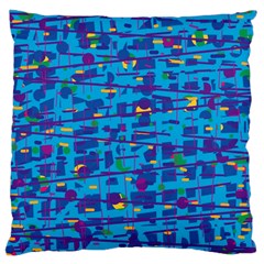 Blue Decorative Art Large Cushion Case (two Sides) by Valentinaart