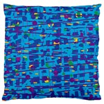 Blue decorative art Large Cushion Case (Two Sides) Front