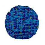 Blue decorative art Standard 15  Premium Round Cushions Front