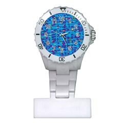 Blue Decorative Art Plastic Nurses Watch