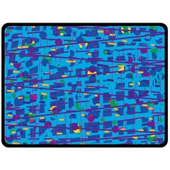 Blue Decorative Art Double Sided Fleece Blanket (large) 