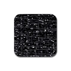 Simple Gray Rubber Square Coaster (4 Pack) 