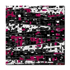 Magenta, White And Gray Decor Tile Coasters by Valentinaart