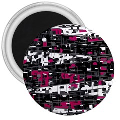 Magenta, White And Gray Decor 3  Magnets by Valentinaart