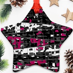 Magenta, White And Gray Decor Ornament (star) 