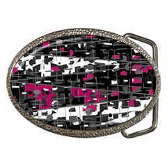 Magenta, White And Gray Decor Belt Buckles by Valentinaart