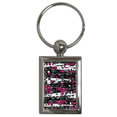 Magenta, White And Gray Decor Key Chains (rectangle) 