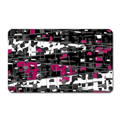 Magenta, White And Gray Decor Magnet (rectangular)