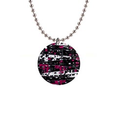 Magenta, White And Gray Decor Button Necklaces