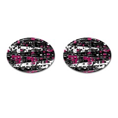 Magenta, White And Gray Decor Cufflinks (oval)