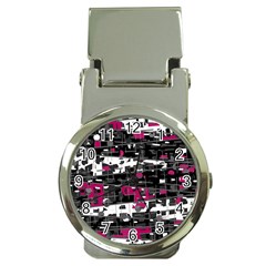 Magenta, White And Gray Decor Money Clip Watches