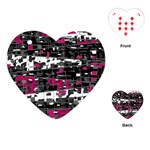 Magenta, white and gray decor Playing Cards (Heart)  Front