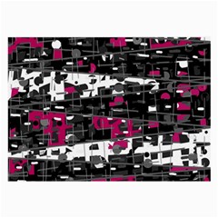 Magenta, White And Gray Decor Large Glasses Cloth (2-side)