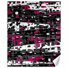 Magenta, White And Gray Decor Canvas 11  X 14  