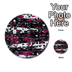 Magenta, White And Gray Decor Multi-purpose Cards (round) 