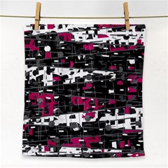 Magenta, White And Gray Decor Face Towel