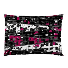 Magenta, White And Gray Decor Pillow Case