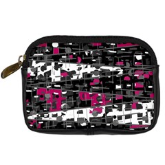 Magenta, White And Gray Decor Digital Camera Cases by Valentinaart