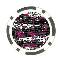 Magenta, White And Gray Decor Poker Chip Card Guards (10 Pack) 