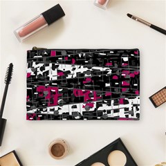 Magenta, White And Gray Decor Cosmetic Bag (medium) 