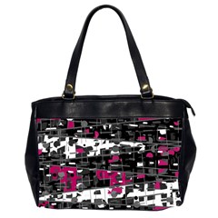 Magenta, White And Gray Decor Office Handbags (2 Sides) 