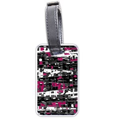 Magenta, White And Gray Decor Luggage Tags (one Side)  by Valentinaart