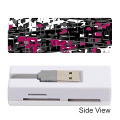 Magenta, White And Gray Decor Memory Card Reader (stick)  by Valentinaart