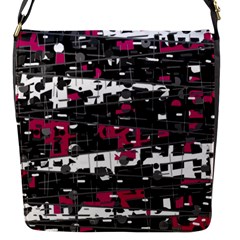 Magenta, White And Gray Decor Flap Messenger Bag (s)