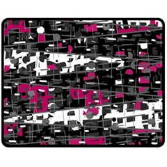 Magenta, White And Gray Decor Double Sided Fleece Blanket (medium) 