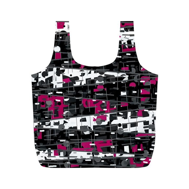 Magenta, white and gray decor Full Print Recycle Bags (M) 