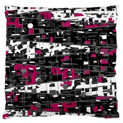 Magenta, White And Gray Decor Large Flano Cushion Case (one Side)