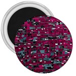 Magenta decorative design 3  Magnets Front