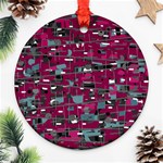 Magenta decorative design Ornament (Round)  Front