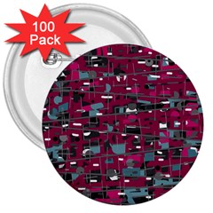 Magenta Decorative Design 3  Buttons (100 Pack)  by Valentinaart