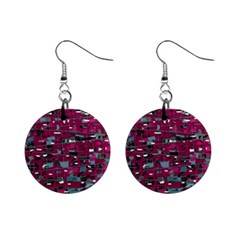 Magenta Decorative Design Mini Button Earrings by Valentinaart