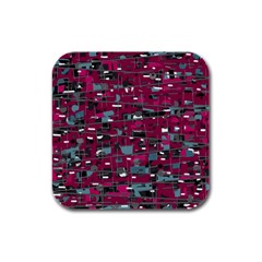 Magenta Decorative Design Rubber Square Coaster (4 Pack) 