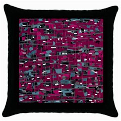 Magenta Decorative Design Throw Pillow Case (black)