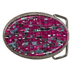 Magenta Decorative Design Belt Buckles