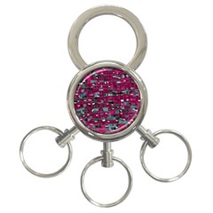 Magenta Decorative Design 3-ring Key Chains