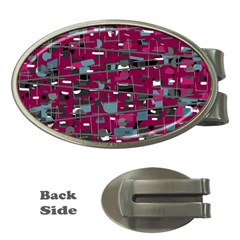 Magenta Decorative Design Money Clips (oval) 