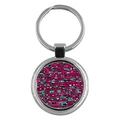 Magenta Decorative Design Key Chains (round)  by Valentinaart