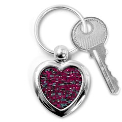 Magenta Decorative Design Key Chains (heart) 