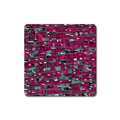 Magenta Decorative Design Square Magnet