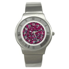 Magenta Decorative Design Stainless Steel Watch by Valentinaart