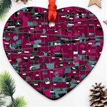 Magenta decorative design Heart Ornament (2 Sides) Back