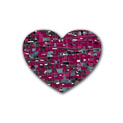 Magenta Decorative Design Heart Coaster (4 Pack) 